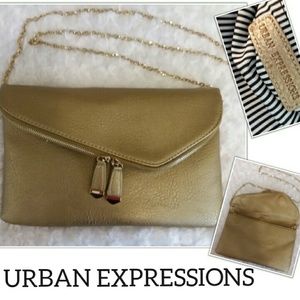 👜Crossbody Purse URBAN EXPRESSIONS  Gold